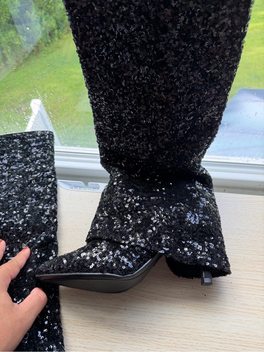 Target Black Sequined Over-the-Knee Boots